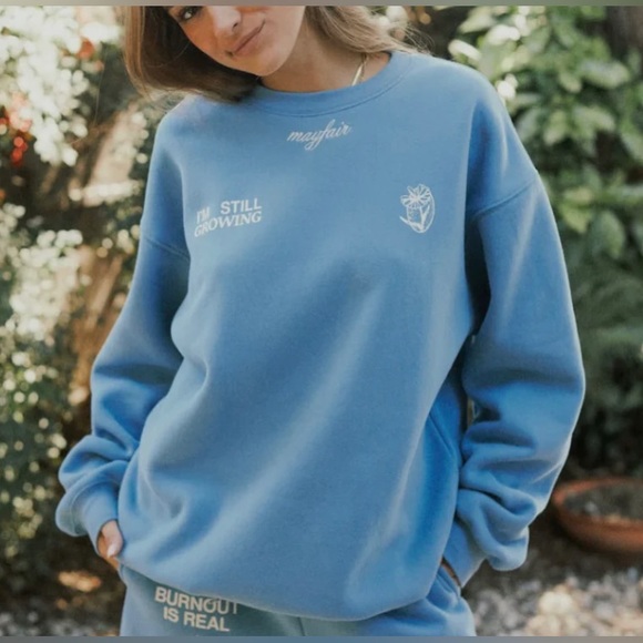 Mayfair Burnout is real baby blue crewneck - size small/medium - Picture 2 of 2